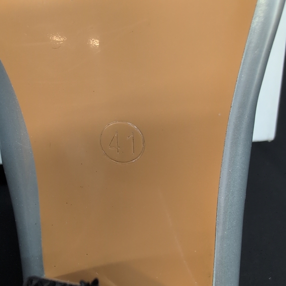 Women's Pointed Toe Low Block Heel Slip On Mules Shoes 9.5 Silver - Picture 9 of 12